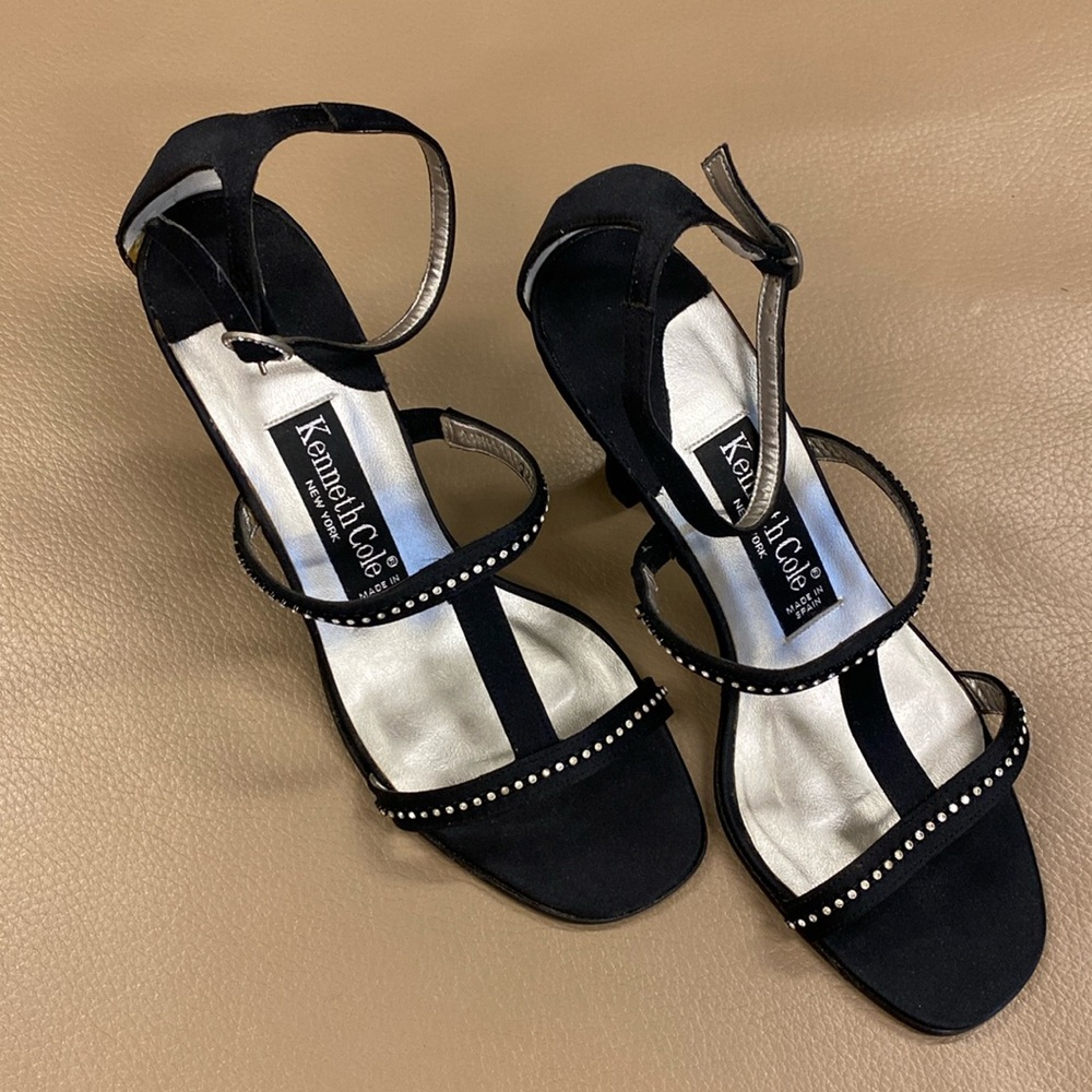 Kenneth Cole Rhinestone Embellished Ankle-Strap Sandals Vintage- Size 8